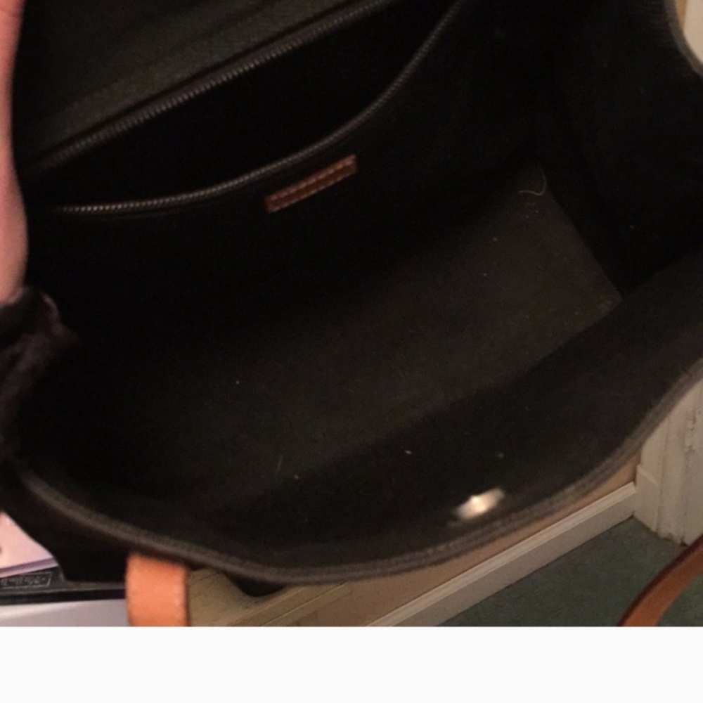 Kate Spade Black Fabric Tote with Tan Leather Logo - Picture 4 of 4
